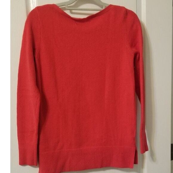 Loft Women's Red Knit Pullover Sweater Boat Neck Long Sleeve Size Small - PO - Picture 1 of 9